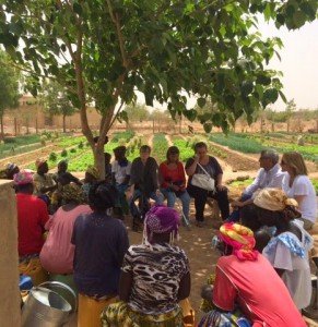 Meeting with the women, the garden at the back