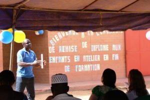 Drissa durante su discurso