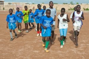 Warming up before a match