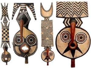 Different “djinns” represented by masks