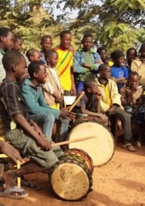 A music class during the Sunday activities of the project that educates and reintegrates street children. 